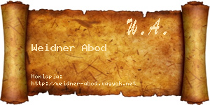 Weidner Abod névjegykártya